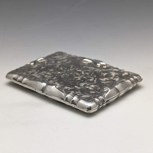 1909 British Antique Sterling Silver Card Case 63g Cohen and Charles